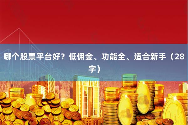 哪个股票平台好？低佣金、功能全、适合新手（28字）